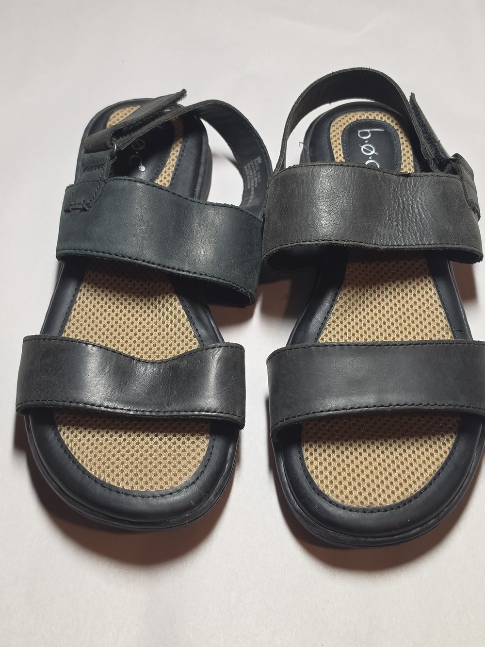 b.o.c. Womens Black Adjustable Strap Sandals Size 8M